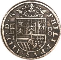 obverse of 8 Reales - Felipe IV (1632 - 1660) coin with KM# 111 from Spain.