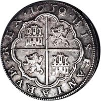Spain coin 8 Reales - Felipe IV (1621 - 1660) reverse reverse of 8 Reales - Felipe IV (1621 - 1660) coin with KM# 76 from Spain.