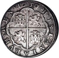 reverse of 8 Reales - Felipe IV (1621 - 1660) coin with KM# 76 from Spain.