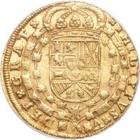 obverse of 8 Escudos - Felipe V (1701 - 1719) coin with KM# 260 from Spain.