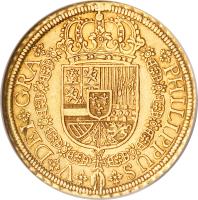 obverse of 8 Escudos - Felipe V (1721 - 1723) coin with KM# 326 from Spain.