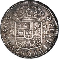 Spain coin 4 Reales - Felipe V (1728 - 1740) obverse obverse of 4 Reales - Felipe V (1728 - 1740) coin with KM# 337 from Spain.