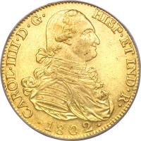 Spain coin 8 Escudos - Carlos IV (1788 - 1791) obverse obverse of 8 Escudos - Carlos IV (1788 - 1791) coin with KM# 437 from Spain.