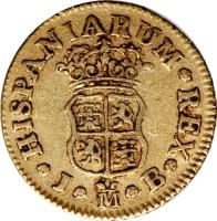 Spain coin 1/2 Escudo - Fernando VI (1746 - 1748) reverse reverse of 1/2 Escudo - Fernando VI (1746 - 1748) coin with KM# 372 from Spain.