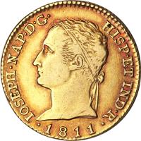 Spain coin 80 Reales - Joseph I (1811 - 1813) obverse obverse of 80 Reales - Joseph I (1811 - 1813) coin with KM# 552 from Spain.