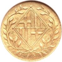 obverse of 20 Pesetas - Joseph I (1812 - 1814) coin with KM# 76 from Spain.