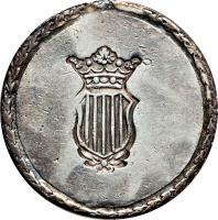obverse of 5 Pesetas - Fernando VII - Tarragona (1809) coin with KM# 5 from Spain.