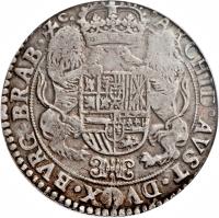 Spanish Netherlands coin 1 Ducaton - Felipe IV (1636) reverse reverse of 1 Ducaton - Felipe IV (1636) coin with KM# 72 from Spanish Netherlands.