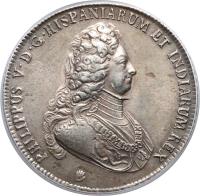 Spanish Netherlands coin 1 Ducaton - Felipe V (1703 - 1705) obverse obverse of 1 Ducaton - Felipe V (1703 - 1705) coin with KM# 131 from Spanish Netherlands.