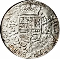 Spanish Netherlands coin 1 Patagon - Felipe IV (1622 - 1665) reverse reverse of 1 Patagon - Felipe IV (1622 - 1665) coin with KM# 34 from Spanish Netherlands.