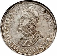 Spanish Netherlands coin 1 Ecu - Felipe II (1557 - 1576) obverse obverse of 1 Ecu - Felipe II (1557 - 1576) coin with GH# 210.6 from Spanish Netherlands.