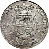 Spanish Netherlands coin 1 Patagon - Alberto & Isabella (1612 - 1621) reverse reverse of 1 Patagon - Alberto & Isabella (1612 - 1621) coin with KM# 31 from Spanish Netherlands.