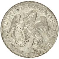 Swiss cantons coin 1/4 Thaler (1740) reverse reverse of 1/4 Thaler (1740) coin with KM# 142 from Swiss cantons. Inscription: DOMINE · CONSERVA · NOS · IN · PACE *