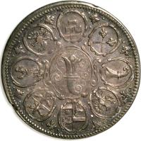 Swiss cantons coin 1/4 Thaler (1739) reverse reverse of 1/4 Thaler (1739) coin with KM# 122 from Swiss cantons.