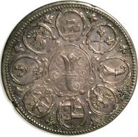 reverse of 1/4 Thaler (1739) coin with KM# 122 from Swiss cantons.