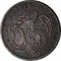 Swiss cantons coin 1 Thaler (1765) obverse obverse of 1 Thaler (1765) coin with KM# 169 from Swiss cantons. Inscription: DOMINE CONSERVA NOS IN PACE