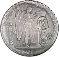 Swiss cantons coin 40 Batzen - Countermarked (1816) reverse reverse of 40 Batzen - Countermarked (1816) coin with KM# 183 from Swiss cantons. Inscription: REGNE DE LA LOI. CONSTI TUTION 1793. 40 BZ.