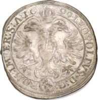 Swiss cantons coin 2/3 Thaler - Ulrich VI (1689 - 1690) reverse reverse of 2/3 Thaler - Ulrich VI (1689 - 1690) coin with KM# 126 from Swiss cantons. Inscription: LEOPOLDVS · D:G: ROM:IMPER:S:A:16 90 · B C ⅔