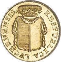 Swiss cantons coin 12 Munzgulden (1796) obverse obverse of 12 Munzgulden (1796) coin with KM# 86 from Swiss cantons. Inscription: RESPUBLICA LVCERNENSIS.
