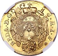 Swiss cantons coin 1 Ducat - Beda Angehrn (1781) obverse obverse of 1 Ducat - Beda Angehrn (1781) coin with KM# 38 from Swiss cantons. Inscription: BEDA · D · G. S · R · I · P