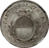 Swiss cantons coin 5 Batzen (1809 - 1811) obverse obverse of 5 Batzen (1809 - 1811) coin with KM# 68 from Swiss cantons. Inscription: * CANTON SOLOTHURN *