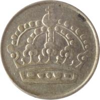 Sweden coin 25 Öre - Gustaf VI Adolf (1952 - 1961) obverse obverse of 25 Öre - Gustaf VI Adolf (1952 - 1961) coin with KM# 824 from Sweden.