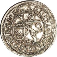Swiss cantons coin 1/2 Gulden (1645) obverse obverse of 1/2 Gulden (1645) coin with KM# 100 from Swiss cantons. Inscription: MONETA NOVA THVRICENSIS