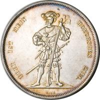 reverse of 5 Francs - Shooting Festival (1857) coin with X# S4 from Switzerland.