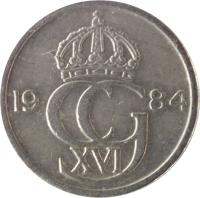 obverse of 10 Öre - Carl XVI Gustaf (1976 - 1991) coin with KM# 850 from Sweden. Inscription: CG XVI 1978