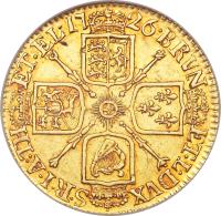 United Kingdom coin 1 Guinea - George I - Older laureate head (1723 - 1727) reverse reverse of 1 Guinea - George I - Older laureate head (1723 - 1727) coin with KM# 559 from United Kingdom. Inscription: BRVN ET · L · DVX S · R · I · A · TH ET · EL · 17 26 ·