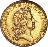 United Kingdom coin 1/2 Guinea - George I (1725 - 1727) obverse obverse of 1/2 Guinea - George I (1725 - 1727) coin with KM# 560 from United Kingdom. Inscription: GEORGIVS · D:G · M · BR · FR:E:T:HIB · REX · F · D ·