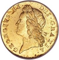 United Kingdom coin 1/2 Guinea - George II (1728 - 1739) obverse obverse of 1/2 Guinea - George II (1728 - 1739) coin with KM# 565 from United Kingdom. Inscription: GEORGIVS · II · DEI · GRATIA ·