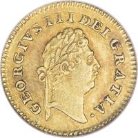 United Kingdom coin 1/3 Guinea - George III (1801 - 1803) obverse obverse of 1/3 Guinea - George III (1801 - 1803) coin with KM# 648 from United Kingdom. Inscription: GEORGIVS III DEI GRATIA