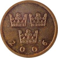 obverse of 50 Öre - Carl XVI Gustaf (1992 - 2009) coin with KM# 878 from Sweden. Inscription: 1992