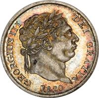 obverse of 4 Pence - George III - Maundy Coinage (1817 - 1820) coin with KM# 671 from United Kingdom. Inscription: GEORGIUS III DEI GRATIA 1818