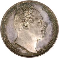 obverse of 1 Crown - William IV (1831) coin with KM# 715 from United Kingdom. Inscription: GULIELMUS IIII D: G: BRITANNIAR: REX F:D: