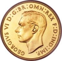 United Kingdom coin 2 Pounds - George VI (1937) obverse obverse of 2 Pounds - George VI (1937) coin with KM# 860 from United Kingdom. Inscription: GEORGIVS VI D:G:BR:OMN:REX F:D:IND:IMP.