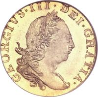 United Kingdom coin 1/3 Guinea - George III (1776) obverse obverse of 1/3 Guinea - George III (1776) coin with KM# Pn55 from United Kingdom. Inscription: GEORGIVS · III · DEI · GRATIA ·