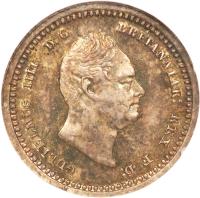 obverse of 2 Pence - William IV - Maundy Coinage (1831 - 1837) coin with KM# 709 from United Kingdom. Inscription: GULIELMUS IIII D:G: BRITANNIAR: REX F:D: