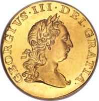 United Kingdom coin 1/2 Guinea - George III (1763) obverse obverse of 1/2 Guinea - George III (1763) coin with KM# Pn43 from United Kingdom. Inscription: GEORGIVS · III · DEI · GRATIA ·