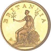 reverse of 1 Farthing - George III (1806) coin with KM# 661a from United Kingdom. Inscription: BRITANNIA SOHO K