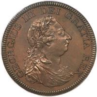 obverse of 1 Dollar - George III (1804) coin with KM# Tn1a from United Kingdom. Inscription: GEORGIUS III DEI GRATIA REX.