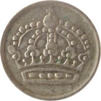 Sweden coin 10 Öre - Gustaf VI Adolf (1952 - 1962) obverse obverse of 10 Öre - Gustaf VI Adolf (1952 - 1962) coin with KM# 823 from Sweden.