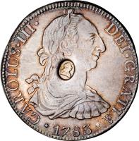 United Kingdom coin 1 Dollar - George III - Countermarked Coinage (1772 - 1783) obverse obverse of 1 Dollar - George III - Countermarked Coinage (1772 - 1783) coin with KM# 655 from United Kingdom. Inscription: CAROLUS · III · DEI · GRATIA · 1783 ·