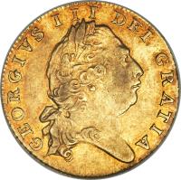 obverse of 1/2 Guinea - George III (1801 - 1803) coin with KM# 649 from United Kingdom. Inscription: GEORGIVS III DEI GRATIA