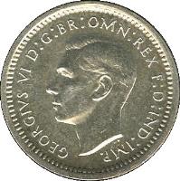 United Kingdom coin 2 Pence - George VI - Maundy Coinage (1947 - 1948) obverse obverse of 2 Pence - George VI - Maundy Coinage (1947 - 1948) coin with KM# 847a from United Kingdom. Inscription: GEORGIVS VI D:G:BR:OMN:REX F:D:IND:IMP.