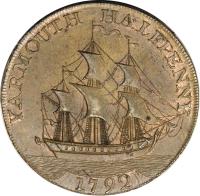 United Kingdom coin 1/2 Penny - Norfolk / Yarmouth (1792) reverse reverse of 1/2 Penny - Norfolk / Yarmouth (1792) coin with DH# 51 from United Kingdom.