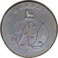obverse of 1/2 Penny - Westmoreland / Kendal (1794) coin with DH# 6 from United Kingdom.