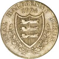 obverse of 1/2 Penny - Kent / Deal (1794) coin with DH# 11 from United Kingdom.