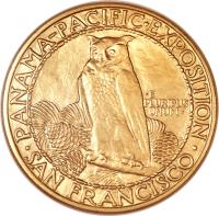 reverse of 50 Dollars - PanamaPacific Exposition (1915) coin with KM# 138 from United States. Inscription: PANAMA-PACIFIC · EXPOSITION · E PLURIBUS UNUM · S · SAN FRANCISCO ·
